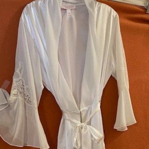 Women's Oscar de la Renta Pink Label Long Satin & Sexy Robe